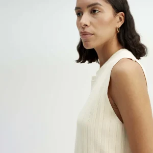 Online Finstickad Armlos Topp Dam Linnen